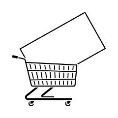 Image showing Shopping Cart With TV Icon