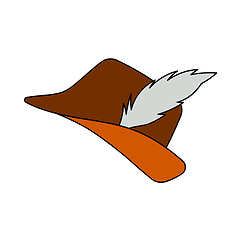 Image showing Icon Of Hunter Hat With Feather