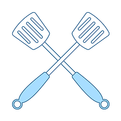 Image showing Crossed Frying Spatula