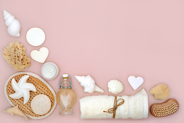 Image showing Natural Skincare Bath Accessories and Products