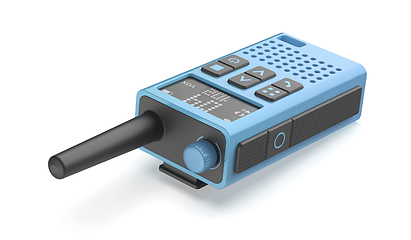 Image showing Blue modern handheld transceiver