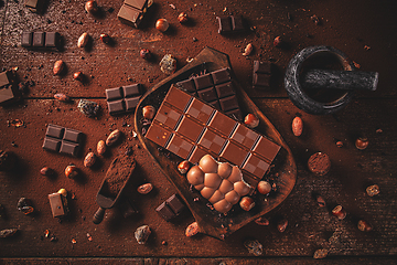 Image showing Dark chocolate chunks