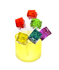 Image showing colorfull dice lollipops