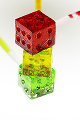 Image showing colorfull dice lollipops