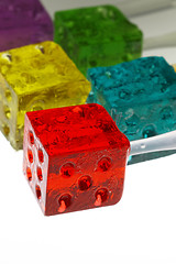 Image showing colorfull dice lollipops