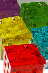 Image showing colorfull dice lollipops