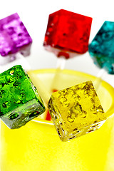 Image showing colorfull dice lollipops