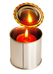 Image showing candle on a tin can