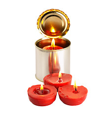 Image showing candle on a tin can