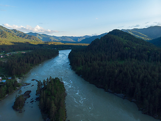 Image showing Aerial view of Katun river