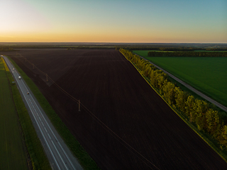 Image showing Top view of the road