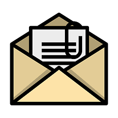 Image showing Mail With Attachment Icon