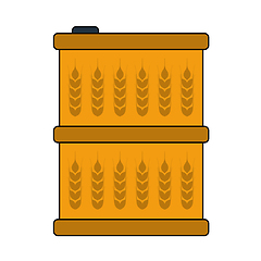 Image showing Barrel With Wheat Symbols Icon