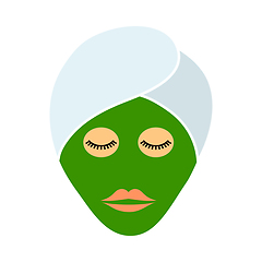 Image showing Woman Head With Moisturizing Mask Icon