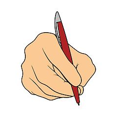 Image showing Hand With Pen Icon