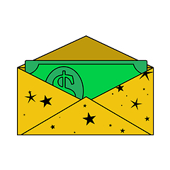 Image showing Birthday Gift Envelop Icon With Money