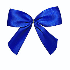 Image showing Blue Bow Isolated on White