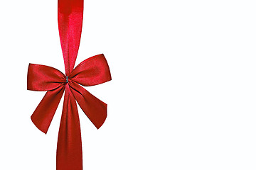 Image showing Red Holiday Bow isolated on a White Background