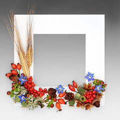 Image showing Floral Autumn Fall Thanksgiving Day Background Border