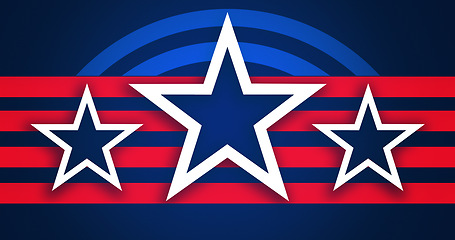 Image showing Flag, usa and background with stars and stripes to represent a nation, country or patriotism in war or competition. Wallpaper, government and internation with a symbol of the united states america