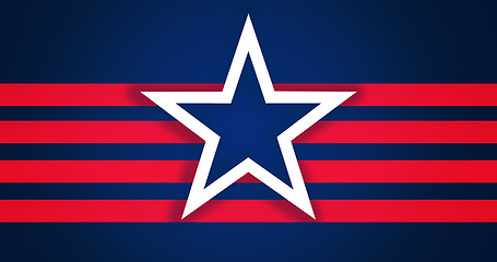 Image showing Flag, usa and politics with stars and stripes to represent a nation, country or patriotism in war or competition. Wallpaper, government and internation with a symbol of the united states america