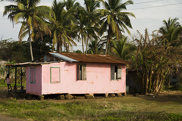 Image showing children playing at house corn island nicaragua