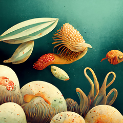 Image showing Underwater background with various sea views. Underwater scene. 