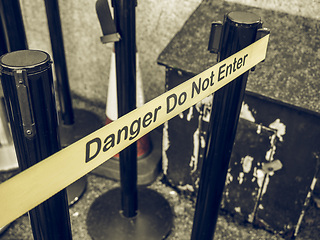 Image showing Vintage looking Danger do not enter sign