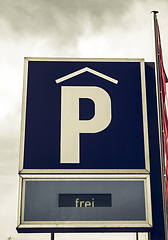 Image showing Vintage looking Parking sign