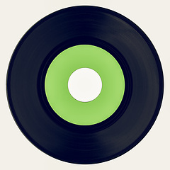 Image showing Vintage looking Vinyl record with green label