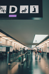 Image showing Peoples walking in Vienna airport terminal