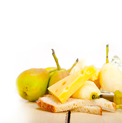 Image showing fresh pears and cheese