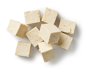 Image showing fresh tofu cheese cubes