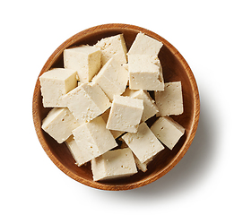 Image showing bowl of tofu cheese cubes