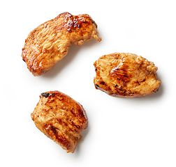 Image showing pieces of juicy fried chicken fillet