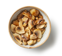 Image showing bowl of fried mushrooms