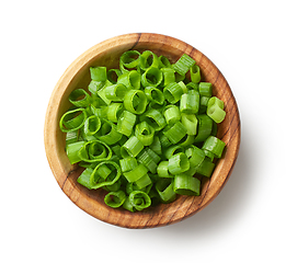 Image showing bowl of chopped green onions
