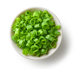 Image showing bowl of chopped green onions