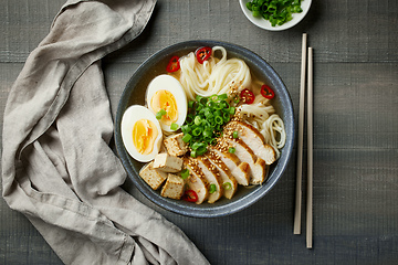 Image showing bowl of asian noodle soup