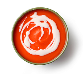 Image showing red tomato cream soup