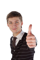 Image showing Young man with thumb up