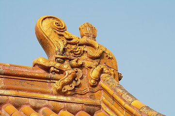 Image showing Roofs decoration in the Forbidden City