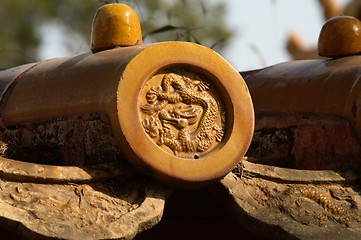 Image showing Roofs decoration in the Forbidden City