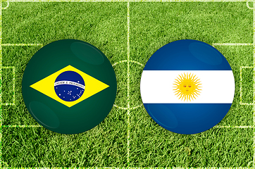 Image showing Brasil vs Argentina football match