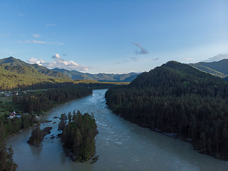 Image showing Aerial view of Katun river