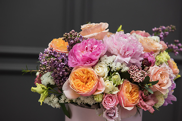 Image showing Bouquet of different beauty flowers