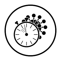 Image showing Coronavirus Molecule Under Stopwatch Icon