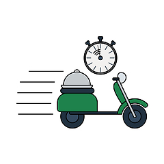 Image showing Restaurant Scooter Delivery Icon