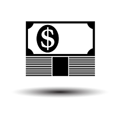 Image showing Banknote On Top Of Money Stack Icon