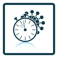 Image showing Coronavirus Molecule Under Stopwatch Icon